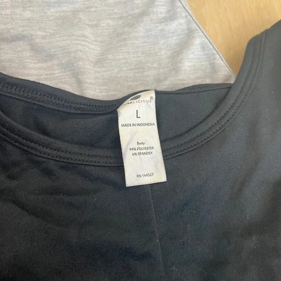 Yogalicious Workout Tank Top Two Pack Black Purple Gym Top Front Twist Athletic - Picture 3 of 7